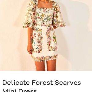 FARM Rio delicate forest scarves mini dress in size small -NWT
